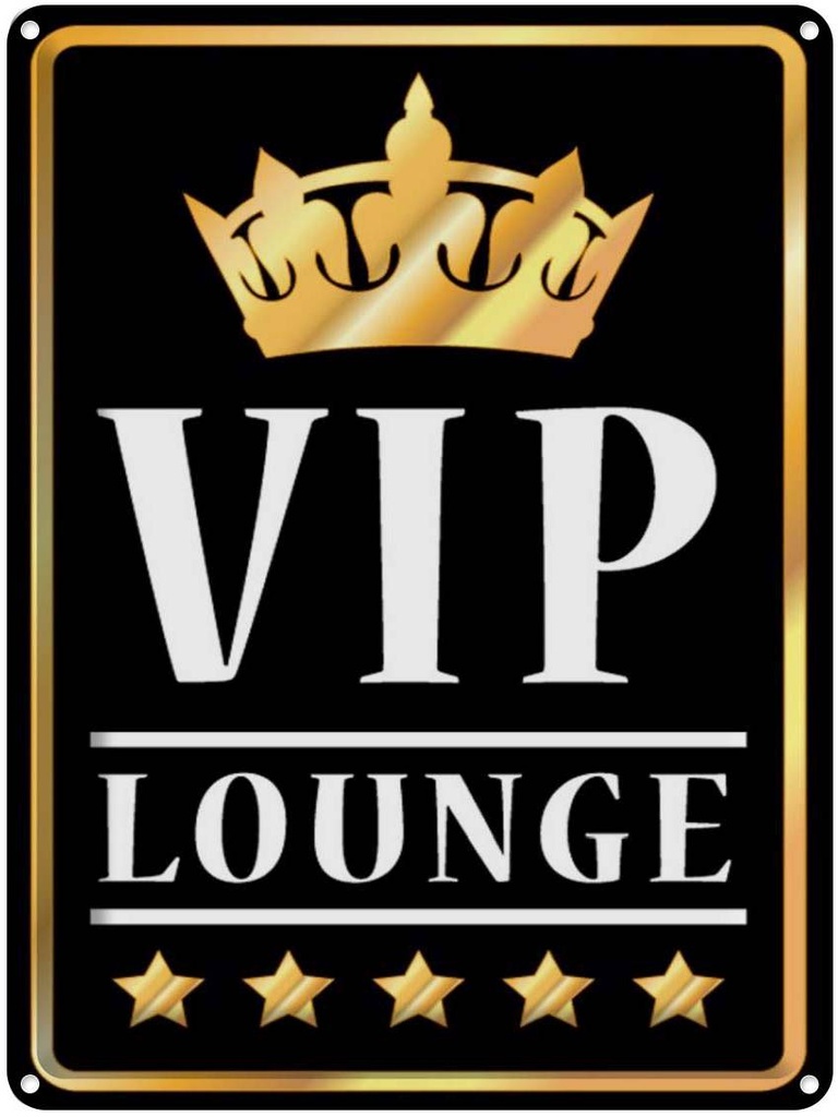 Blechschild 40x30 cm VIP Lounge Bar (s/w/g)