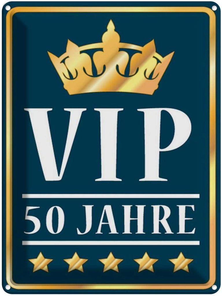 [LA-1789091] Blechschild 40x30 cm VIP 50 Jahre (blau/weiß) Geburtstag Feiern Party