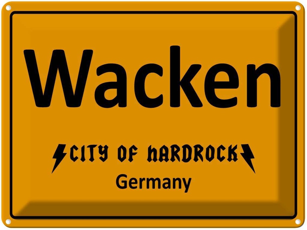 Blechschild 30x40 cm Wacken City of Hardrock Germany