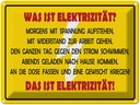 Blechschild 30x40 cm Was ist Elektrizität Spruch Zitat
