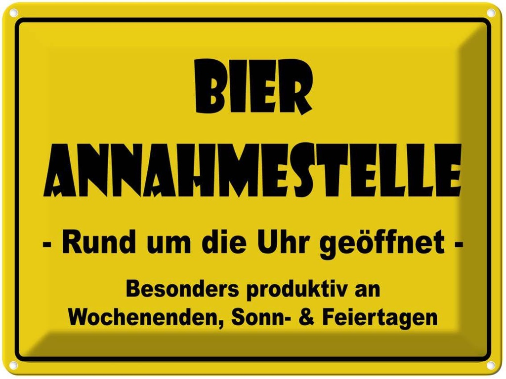 [LA-1789132] Blechschild 30x40 cm Alkohol Bier Annahmestelle geöffnet Bar Club