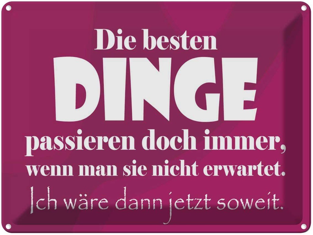 [LA-1789146] Blechschild 30x40 cm Die besten Dinge Spruch Zitat