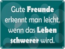 Blechschild 30x40 cm Gute Freunde grünes Spruch Zitat