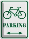 Blechschild 40x30 cm Fahrrad Parking weiß- grünes