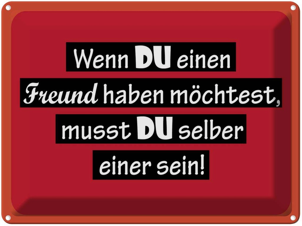 [LA-1789167] Blechschild 30x40 cm wenn du einen Freund haben möchtest Spruch Zitat