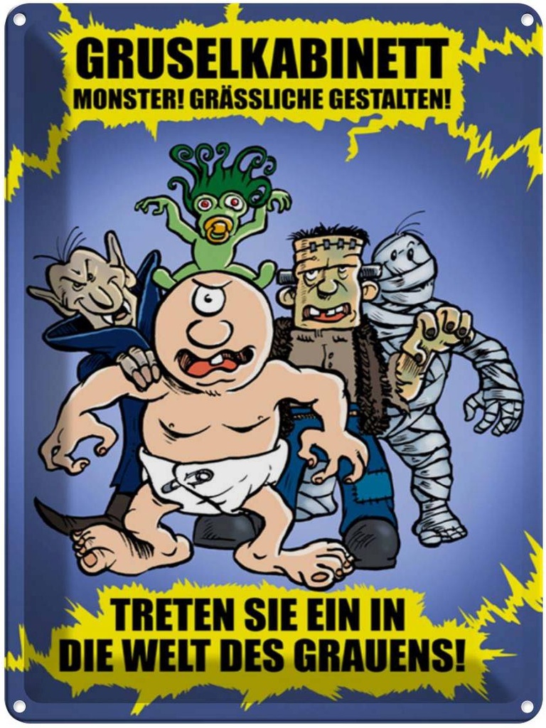 [LA-1789191] Blechschild 40x30 cm Gruselkabinett Treten Sie ein Spruch Zitat