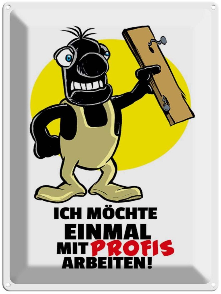 [LA-1789235] Blechschild 40x30 cm Möchte einmal mit Profis arbeiten Spruch Zitat