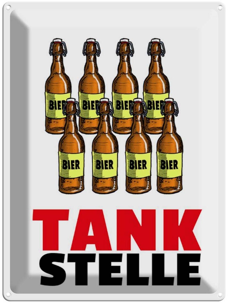 [LA-1789261] Blechschild 40x30 cm Alkohol Tankstelle (Bierflaschen) Witz Humor Lustig Spaß
