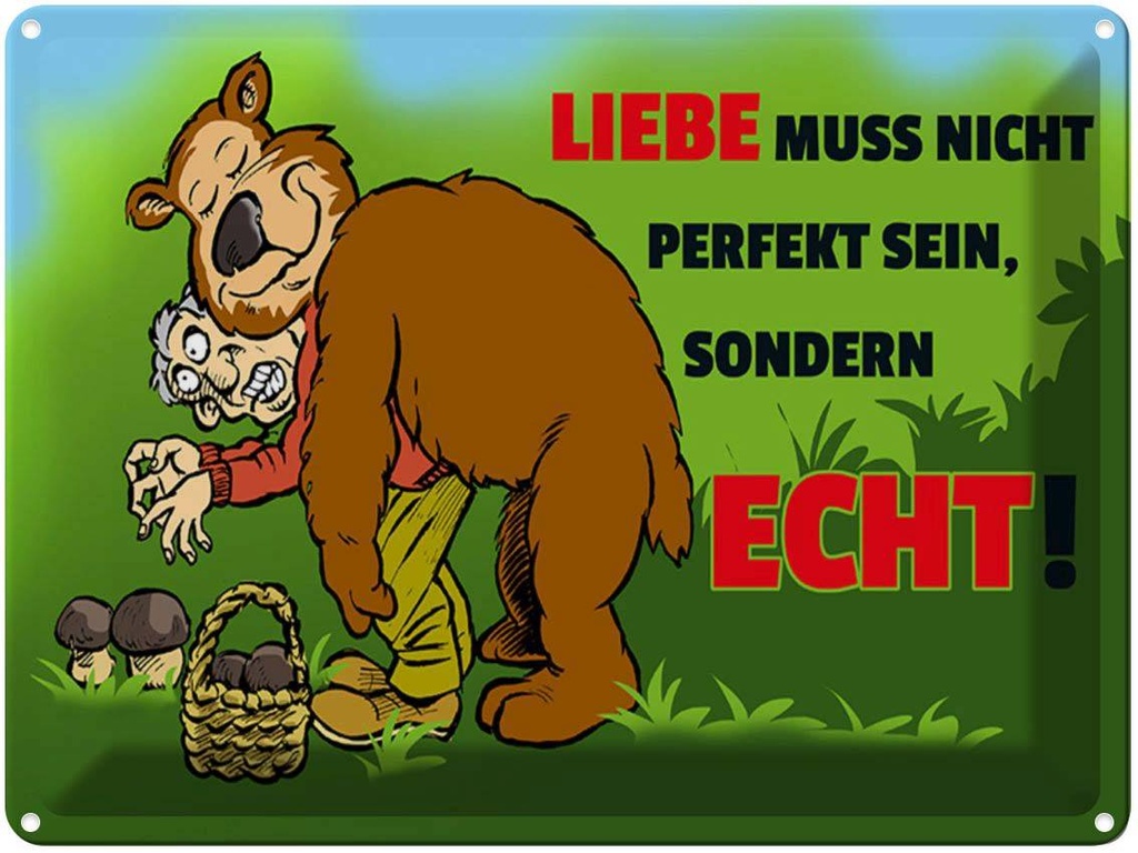 [LA-1789281] Blechschild 30x40 cm Liebe nicht perfekt sondern echt sein