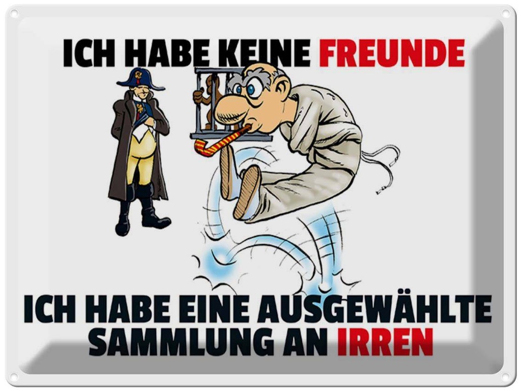[LA-1789299] Blechschild 30x40 cm keine Freunde Sammlung an Irren Spruch Zitat