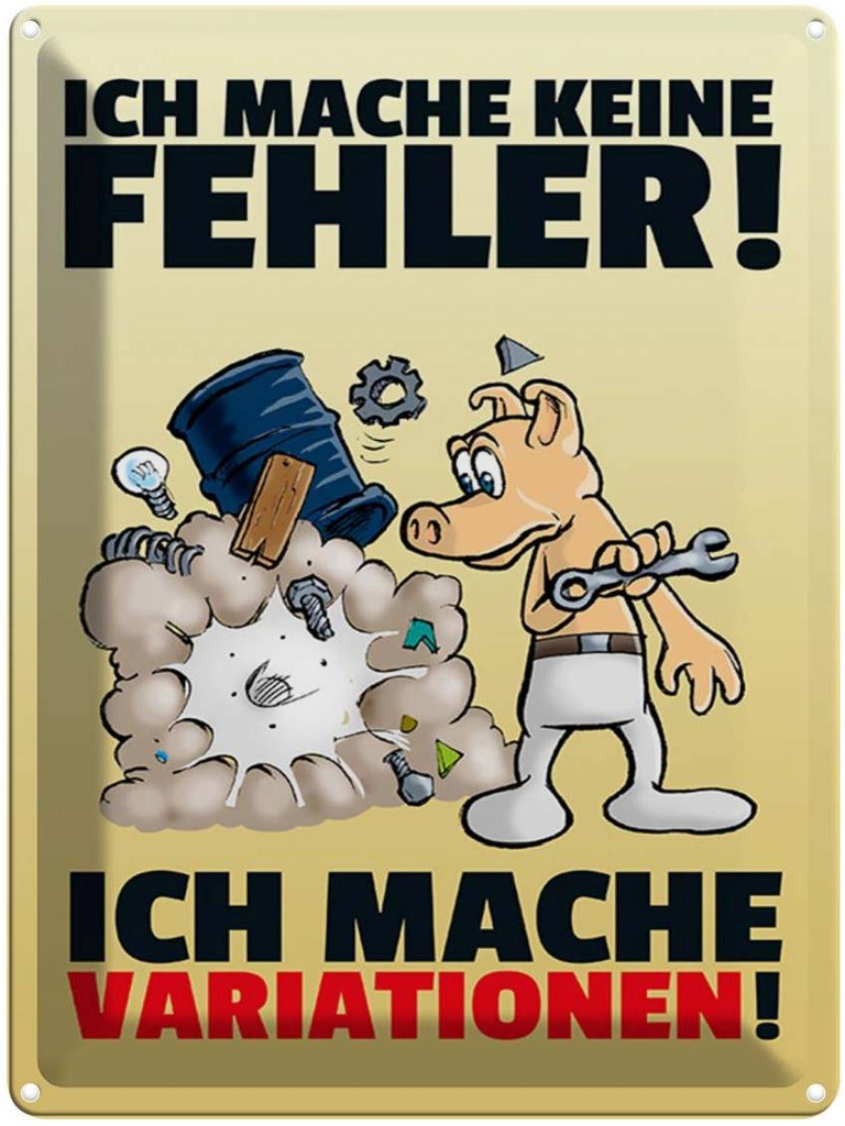[LA-1789308] Blechschild 40x30 cm keine Fehler mache VariationenScchild Spruch Zitat