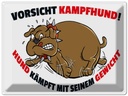 Blechschild 30x40 cm Kampfhund kämpft mit Gewicht Hund