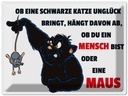 Blechschild 30x40 cm Ob schwarze Katze Unglück bringt