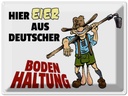 Blechschild 30x40 cm Hier Eier aus deutscher Bodenhaltung Spruch Zitat