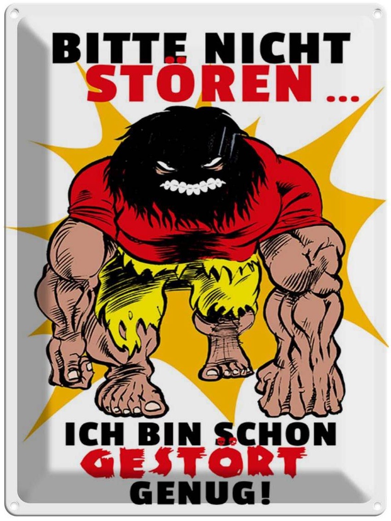 [LA-1789372] Blechschild 40x30 cm Nicht stören bin gestört genug Spruch Zitat