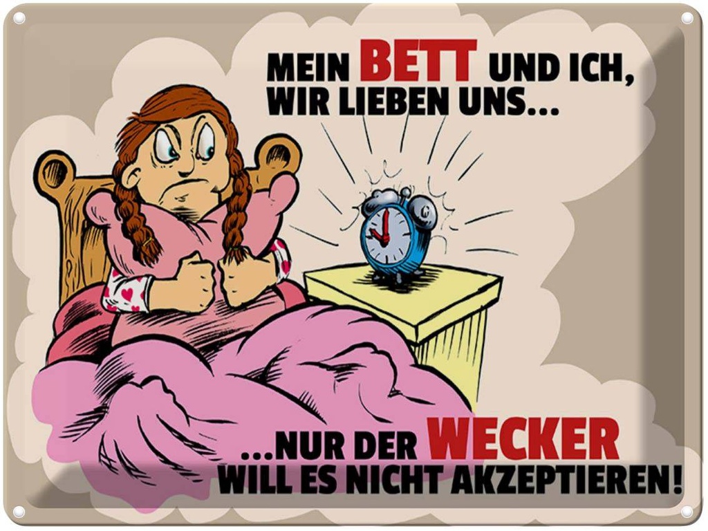 [LA-1789386] Blechschild 30x40 cm Mein Bett und Ich wir lieben uns Liebe