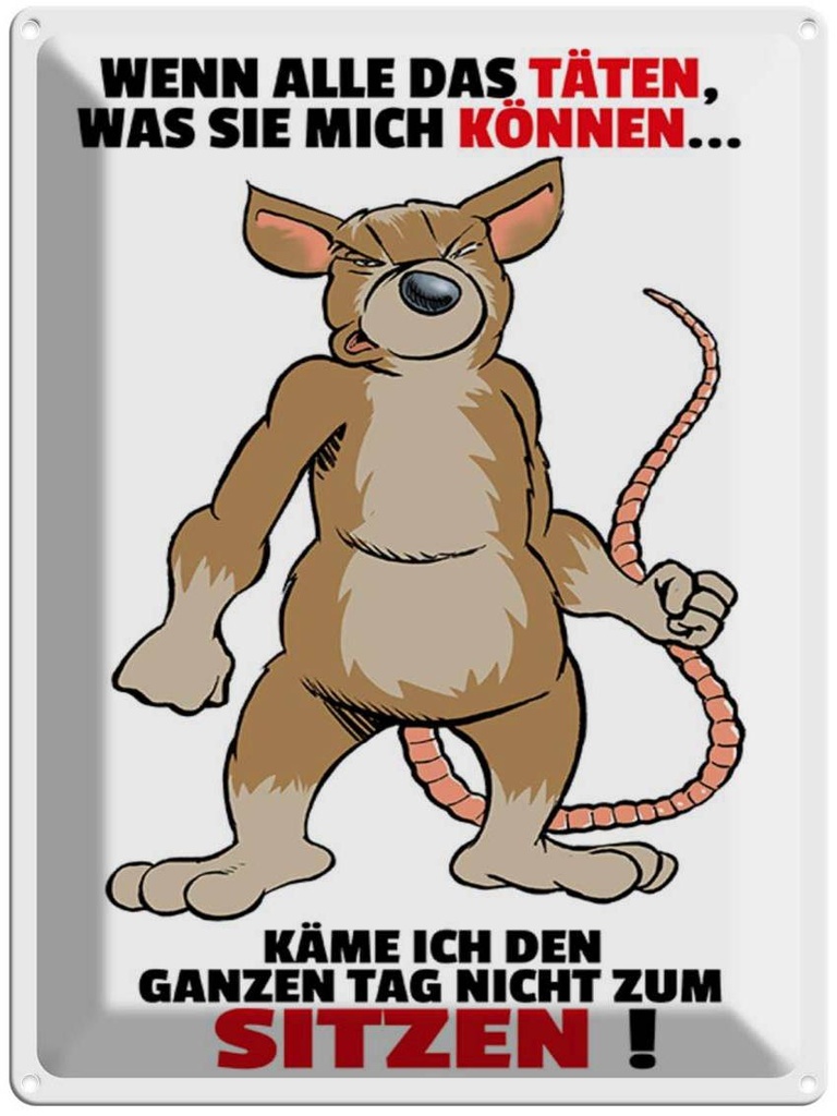 [LA-1789396] Blechschild 40x30 cm wenn alle täten was sie mich können Spruch Zitat
