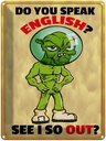 Blechschild 40x30 cm Do you speak english See i so out