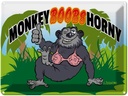 Blechschild 30x40 cm Monkey Boobs Horny Affe im BH
