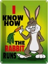 Blechschild 40x30 cm I know how the rabbit runs Hase