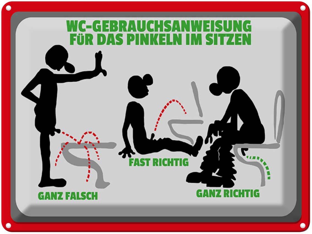 [LA-1789426] Blechschild 30x40 cm WC-Gebrauchsanweisung
