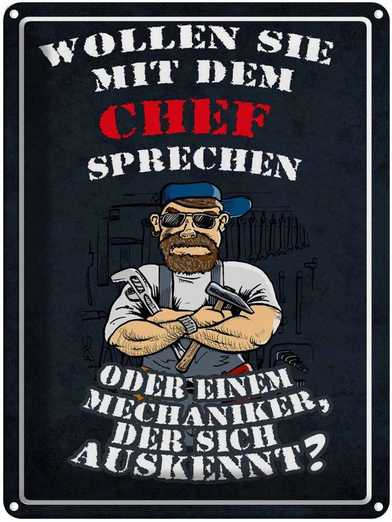 [LA-1789433] Blechschild 40x30 cm Wollen Sie mit dem Chef sprechen Spruch Zitat