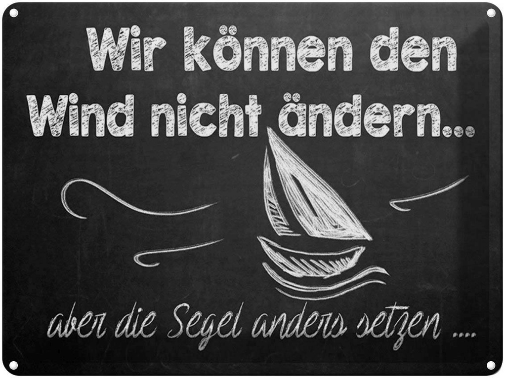 [LA-1789441] Blechschild 30x40 cm Wir können den Wind nicht ändern Spruch Zitat