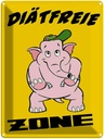Blechschild 40x30 cm Diätfreie Zone Elefant Spruch Zitat
