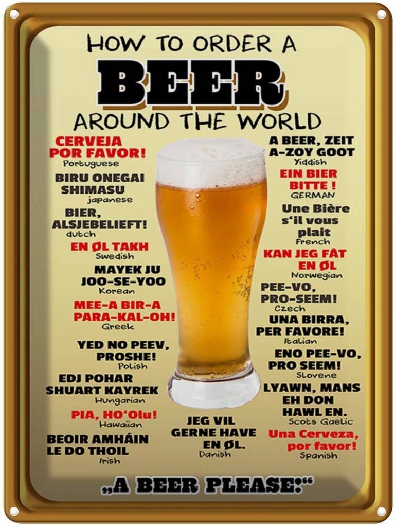 Blechschild 40x30 cm How to order a Beer please