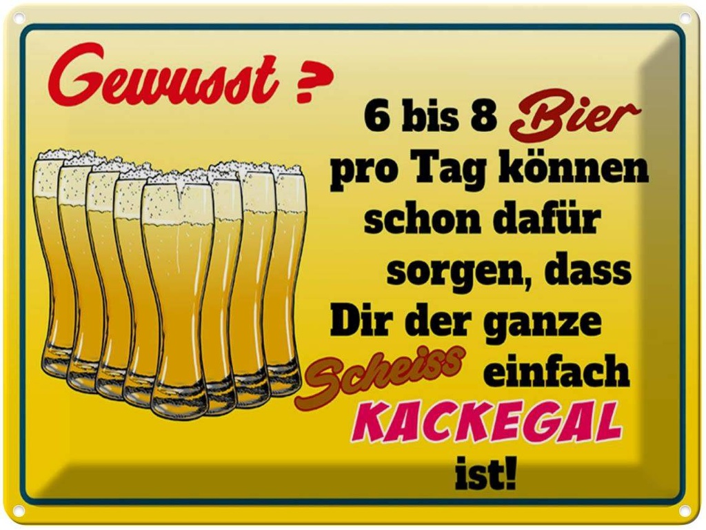 [LA-1789459] Blechschild 30x40 cm 6-8 Bier ganzer Scheiß egal Spruch Zitat