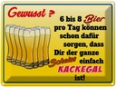 Blechschild 30x40 cm 6-8 Bier ganzer Scheiß egal Spruch Zitat