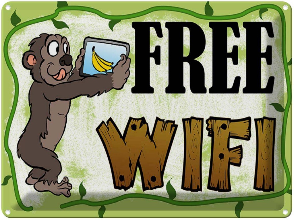 Blechschild 30x40 cm Free WiFi Internet