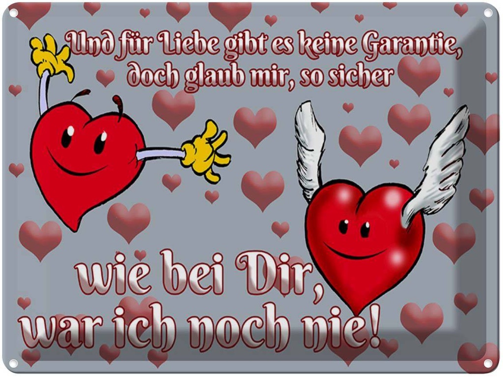 [LA-1789484] Blechschild 30x40 cm Für Liebe gibt's keine Garantie sig