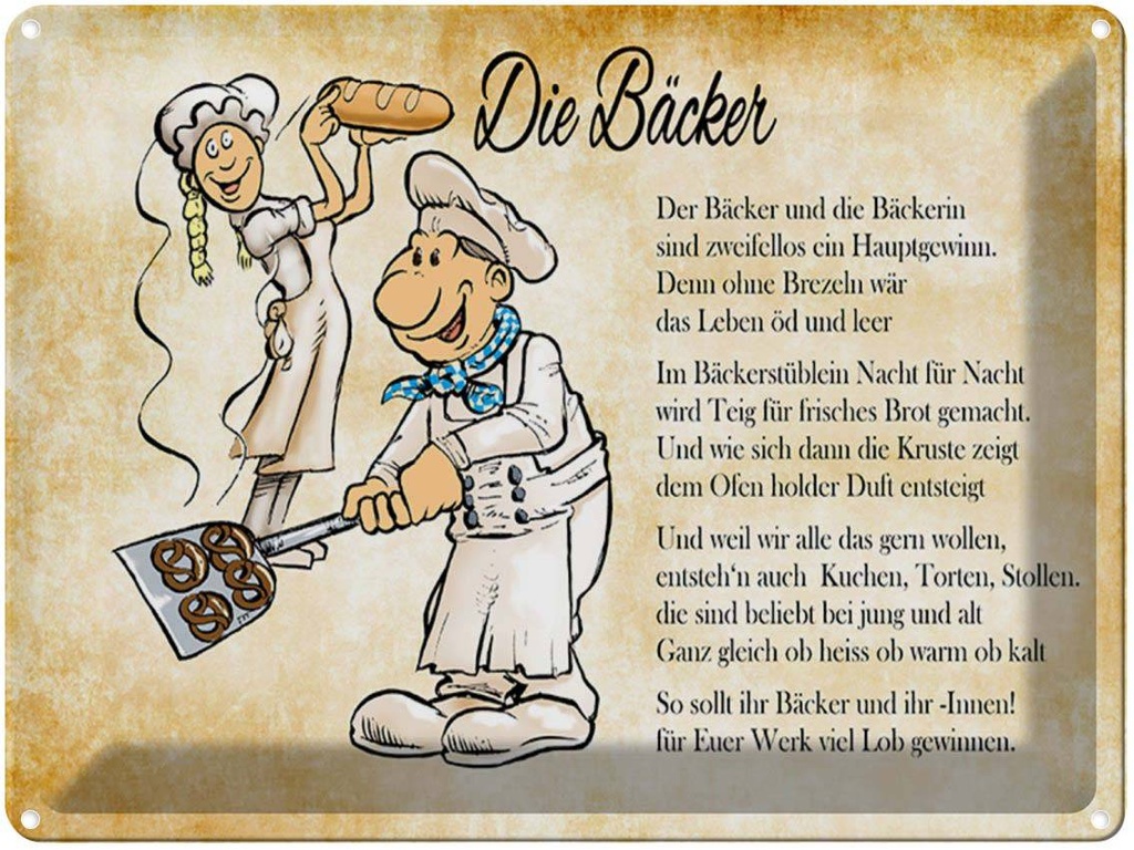 [LA-1789511] Blechschild 30x40 cm Die Bäcker und Bäckerin Spruch Zitat