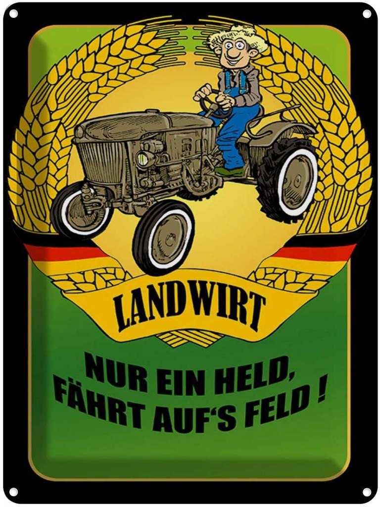 [LA-1789513] Blechschild 40x30 cm Landwirt nur ein Held fährt Spruch Zitat
