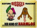 Blechschild 30x40 cm Achtung bissiges Frauchen Hund Witz Humor Lustig Spaß