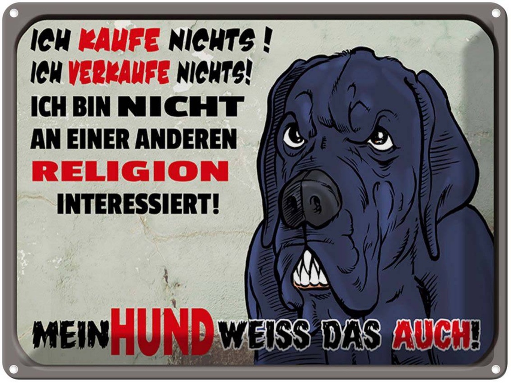 [LA-1789528] Blechschild 30x40 cm ich kaufe nichts Mein Hund weiß