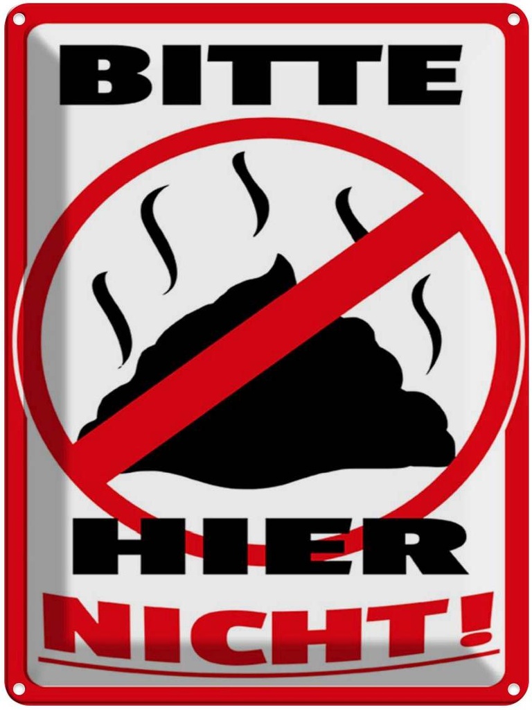 [LA-1789558] Blechschild 40x30 cm Bitte hier nicht Kot Tiere Hund