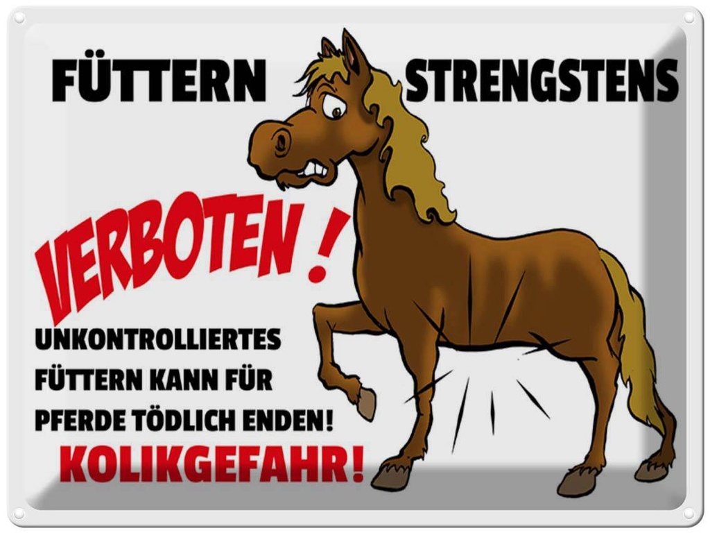 [LA-1789561] Blechschild 30x40 cm füttern strengstens verboten Spruch Zitat