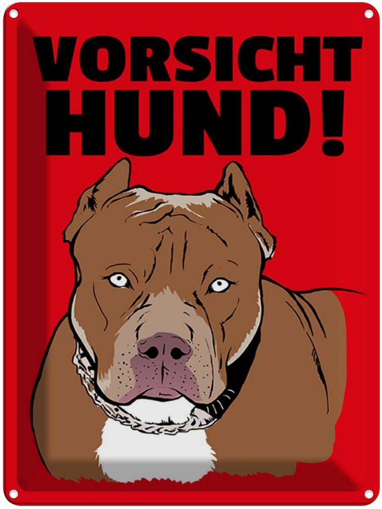 [LA-1789562] Blechschild 40x30 cm Vorsicht Hund