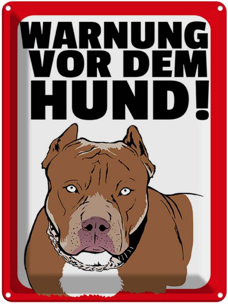 [LA-1789564] Blechschild 40x30 cm Warnung vor dem Hund