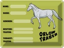 Blechschild 30x40 cm Pferd Orlow Traber Name Besitzer Rasse