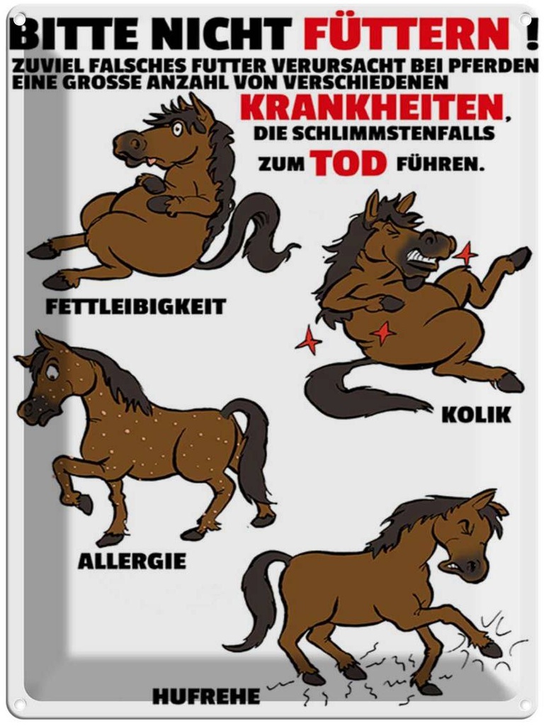 [LA-1789583] Blechschild 40x30 cm bitte nicht füttern Pferd krank Spruch Zitat