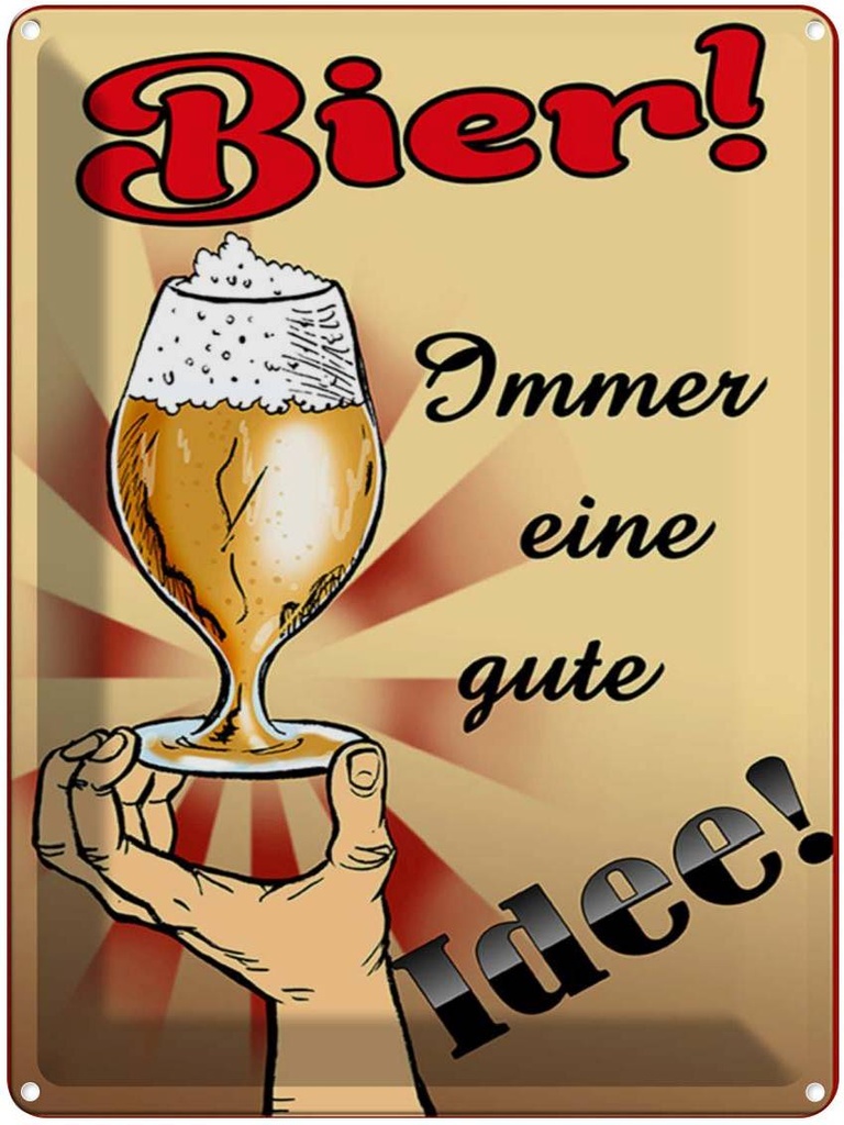[LA-1789624] Blechschild 40x30 cm Bier immer eine gute Idee Spruch Zitat