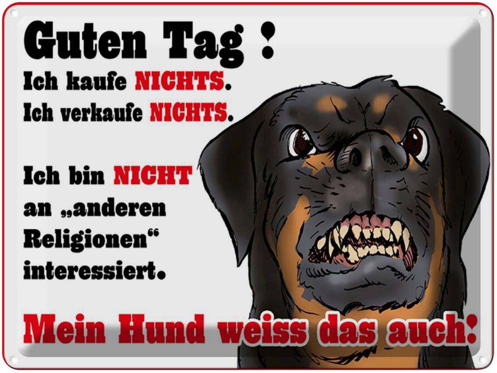 [LA-1789626] Blechschild 30x40 cm kaufe nichts Mein Hund weiß das