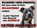 Blechschild 30x40 cm Hund Willkommen Einbrecher