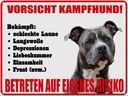 Blechschild 30x40 cm Hund Vorsicht Kampfhund Risiko