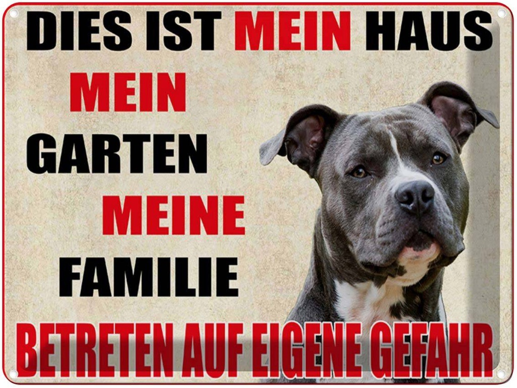 [LA-1789631] Blechschild 30x40 cm Hund dies ist mein Haus Garten