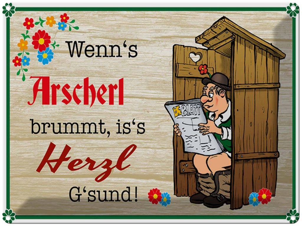[LA-1789647] Blechschild 30x40 cm wenn's Arscherl brummt Spruch Zitat