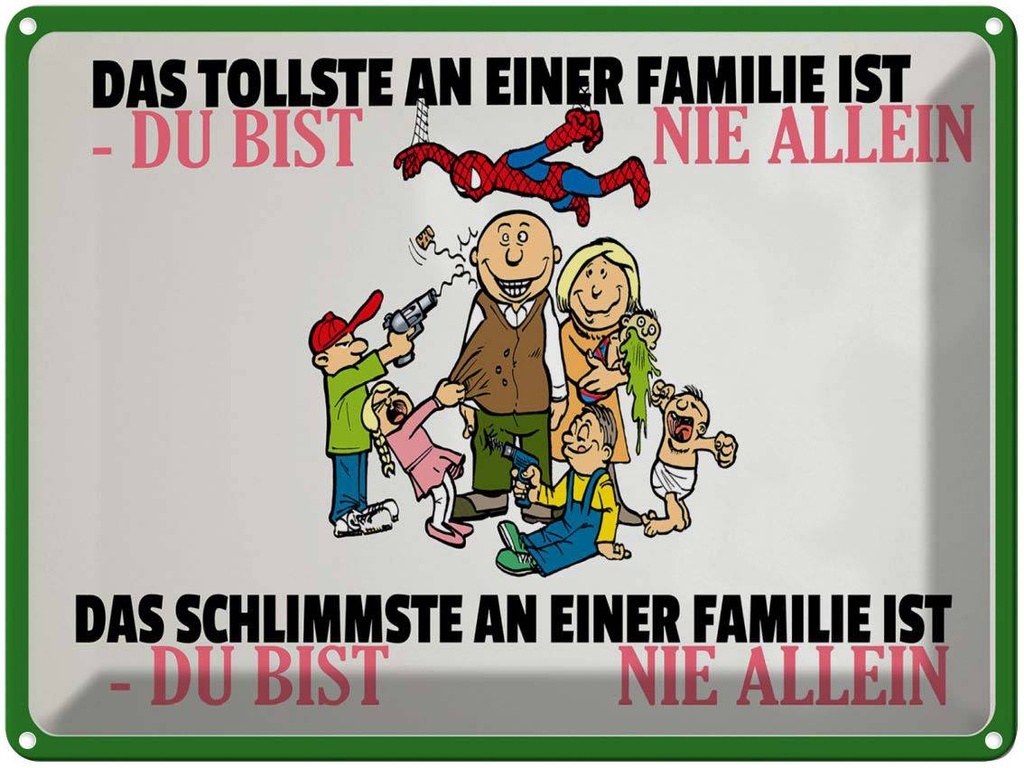 [LA-1789656] Blechschild 30x40 cm Familie du bist nie allein Spruch Zitat